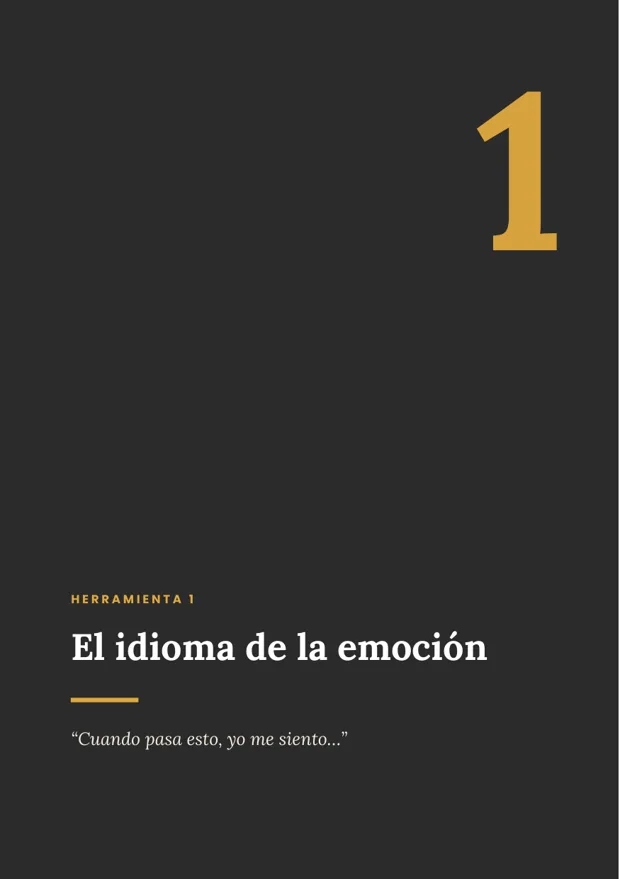 Página de apertura de la Herramienta 1, El idioma de la emoción